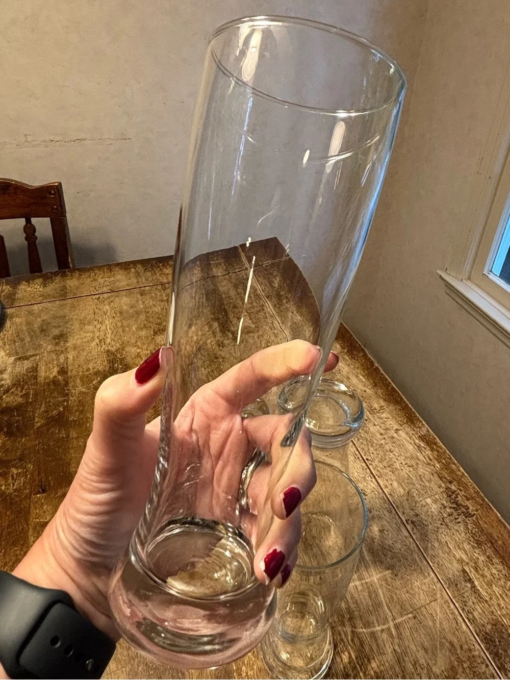 Anchor Hocking Hourglass Pilsner Beer Glasses 23 Oz 9” Set of 4 Heavy Base